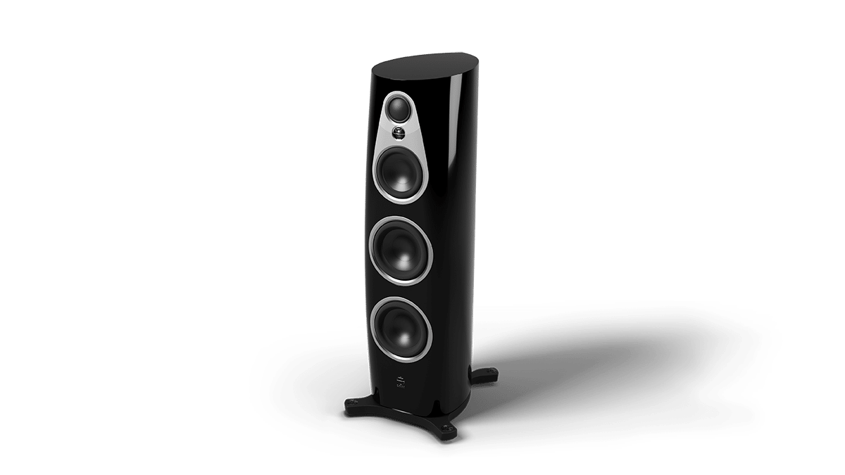 Linn 360 loudspeakers in Piano black and silver