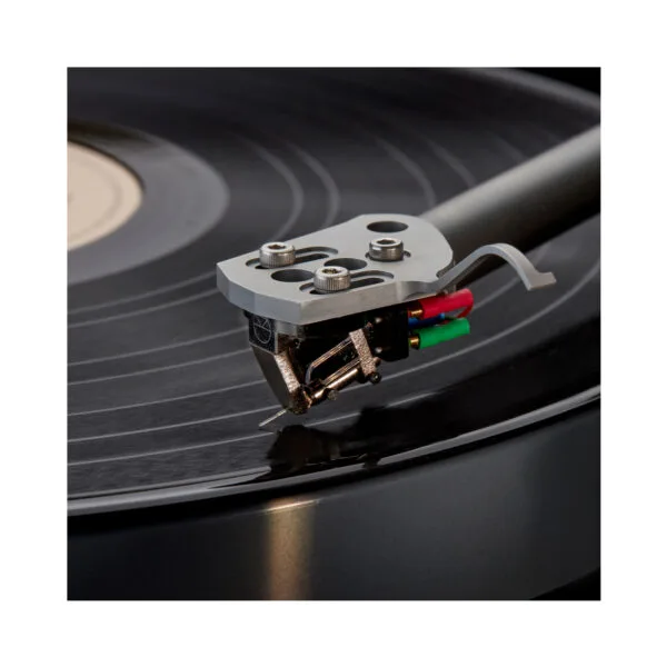 Linn Ekststik MC Cartridge connected to arm playing Vinyl LP